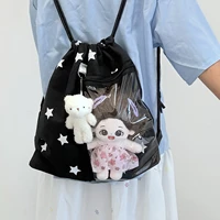 Original Design Cute Print Dstring Bapa Large Capaci Dual oulder Bag for Women Commuter Sle Vertical Square ape