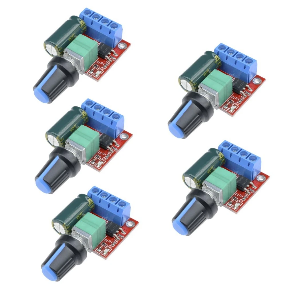 Motor Speed Controller 5Pcs Mini 5A 90W PWM 12V DC 5V-35V Adjustable Speed Regulator Control Governor Switch 24V