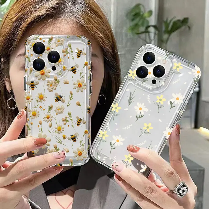 Honeybee Floral Phone Case - Elegant Design