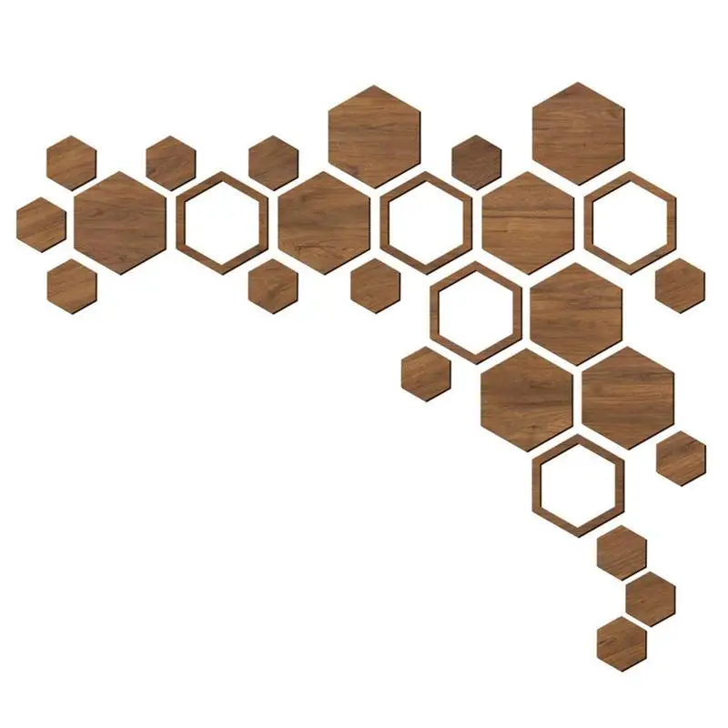 

Деревянный шестиугольник для стен 27 шт., шестиугольник, нескользящий шестиугольник для украшения стен, деревянные подставки для Рождества, свадьбы, шестиугольник