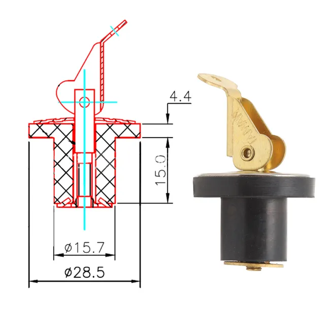 Tappo Di Scarico Per Barche In Ottone 2,5 Cm - Tipo A Vite Di Compressione Per Yacht - Foto 4