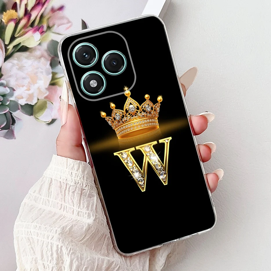Elegant Crown Letters Silicone Phone Case - Soft 6.7'' Cover