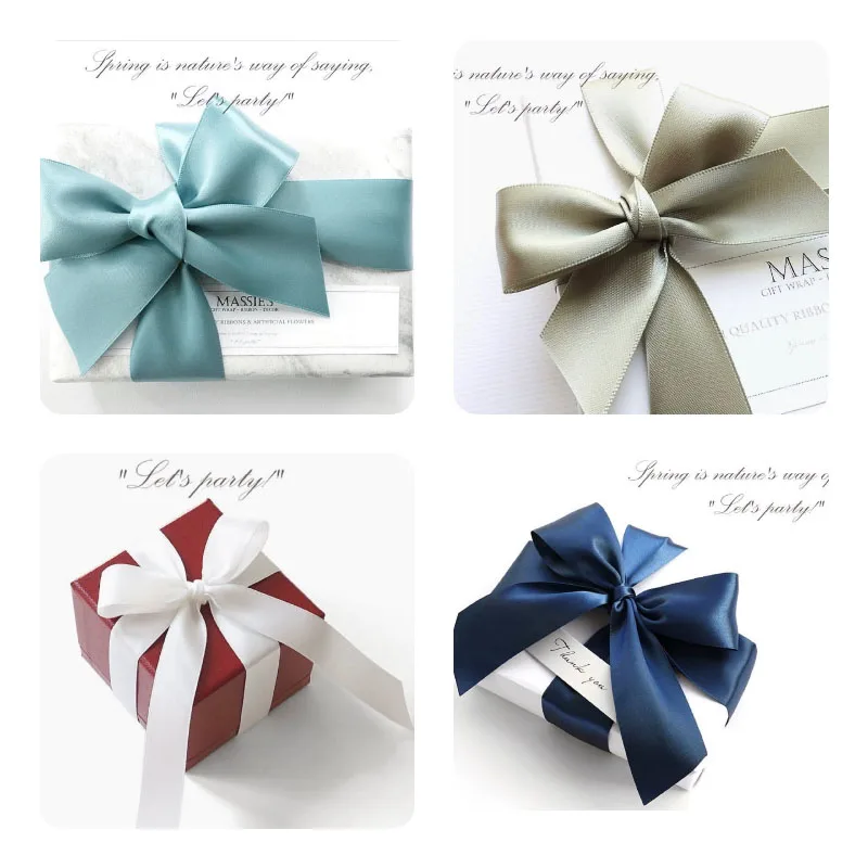 Silk Satin Ribbon Roll 25 40mm DIY Artificial Silk Rose Wedding Party Decoration Gifts Scrapbooking Crafts Supplies