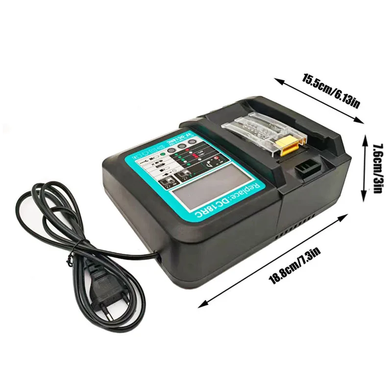 DC18RC 3A Lithium Battery Charger for Makita 14.4V 18V Electric Drill Polishing Machine Lawn Mower Intelligent Power Adapter