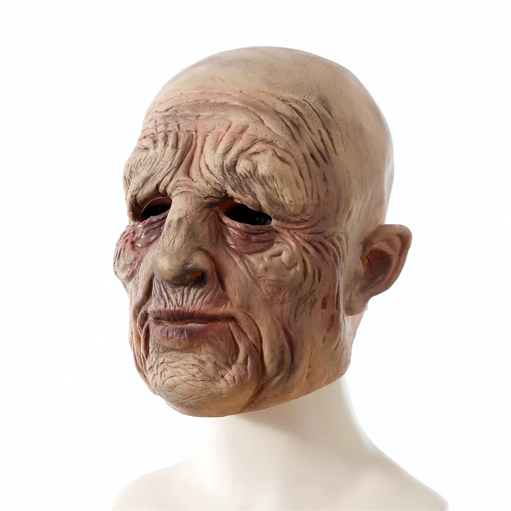 

Halloween Horror Old Man Latex Mask Stage Performance Props Simulated Face Decoration