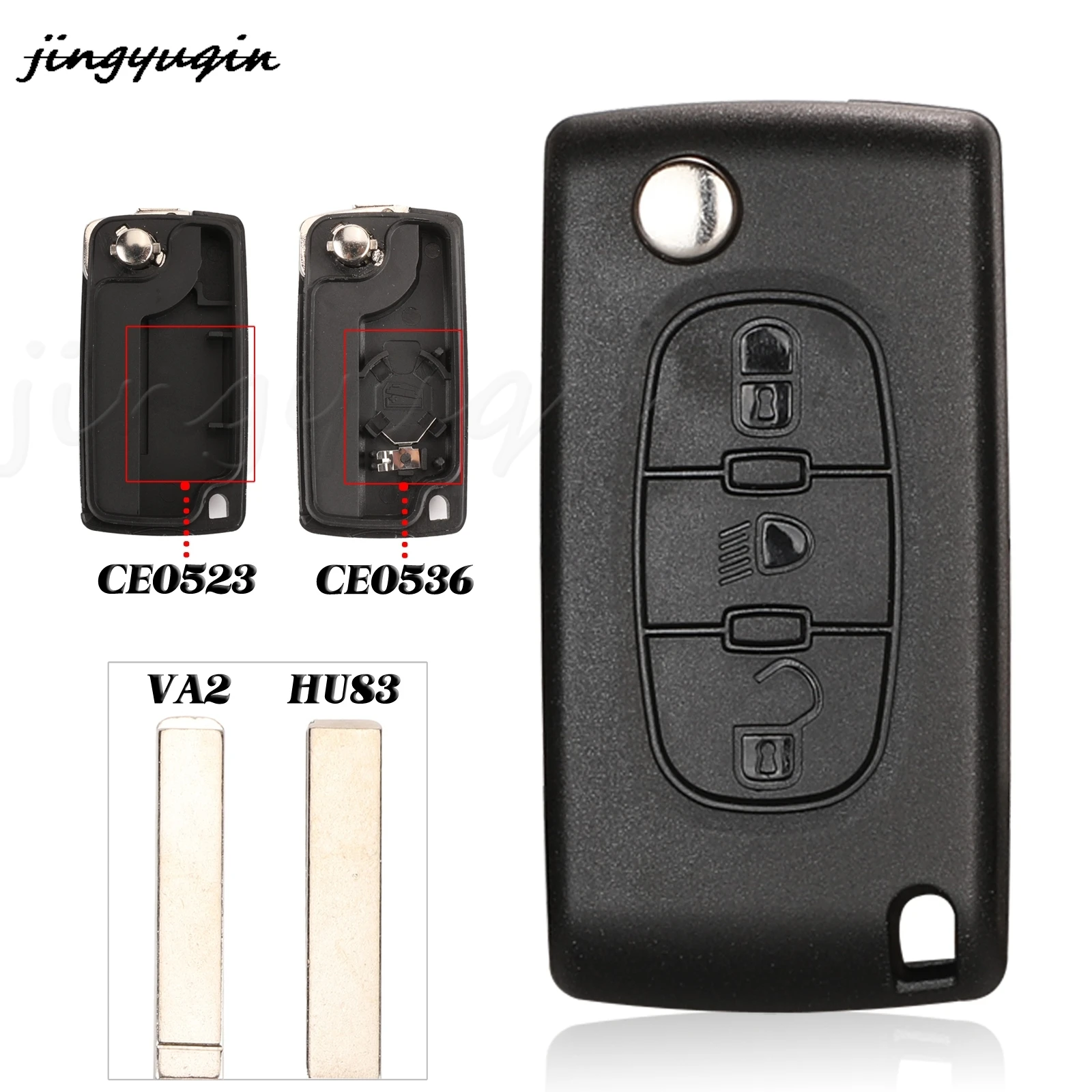 2/3 Buttons Flip Folding Remote Car Key Shell For Peugeot 107 206 307 407 408 For Citroen C2 C3 C4 C5 C6 CE0523/0536