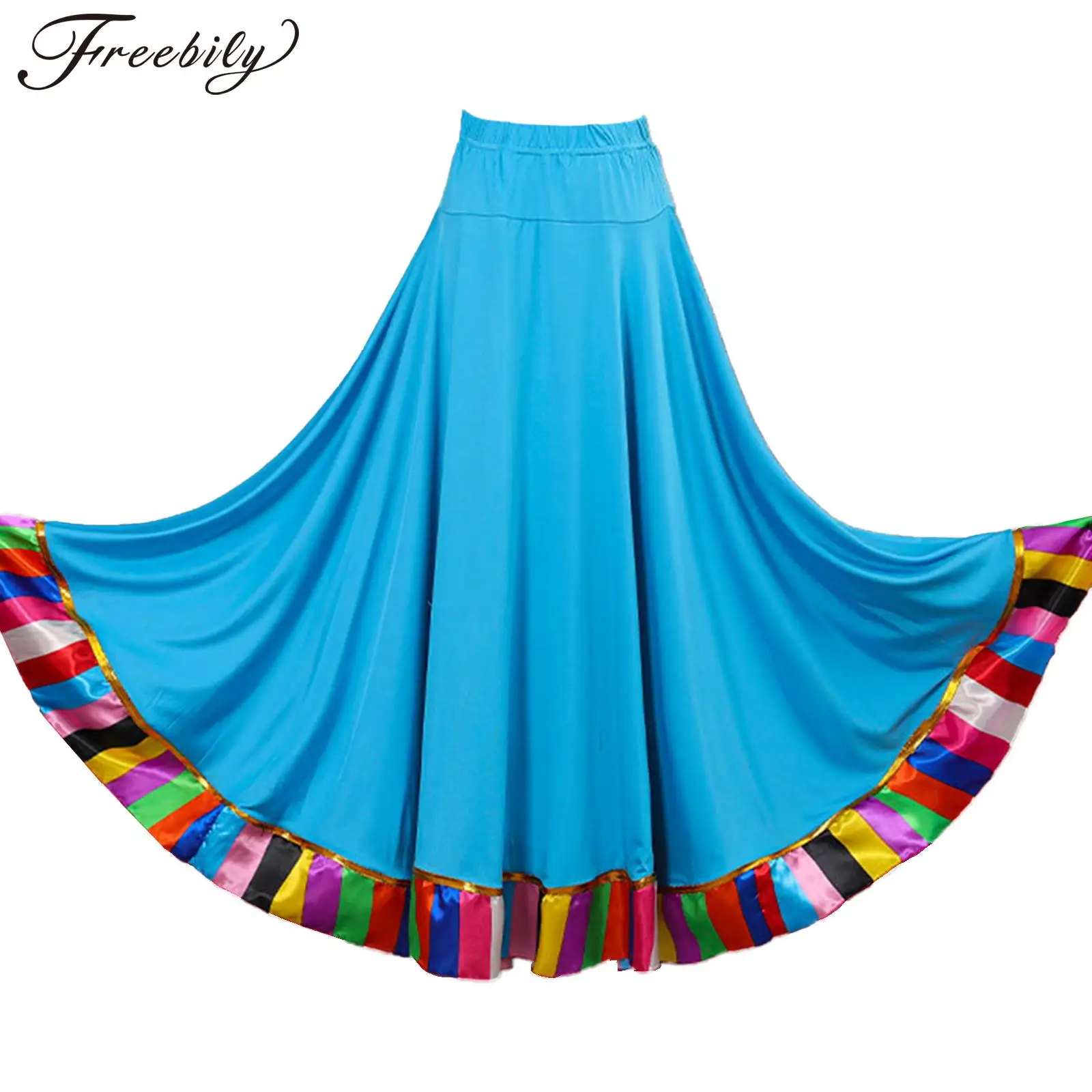 

Womens Ballroom Folk Flamenco Dance Skirt Halloween Theme Party Cosplay Festival Carnival Stage Performance Costume Dancewear