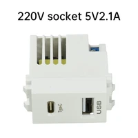 Panneau de chargement de téléphone portable, Module d'alimentation USB, prise 220V, transformateur 5V, 2,1 a, prise de courant USB, adaptateur de commutation 1