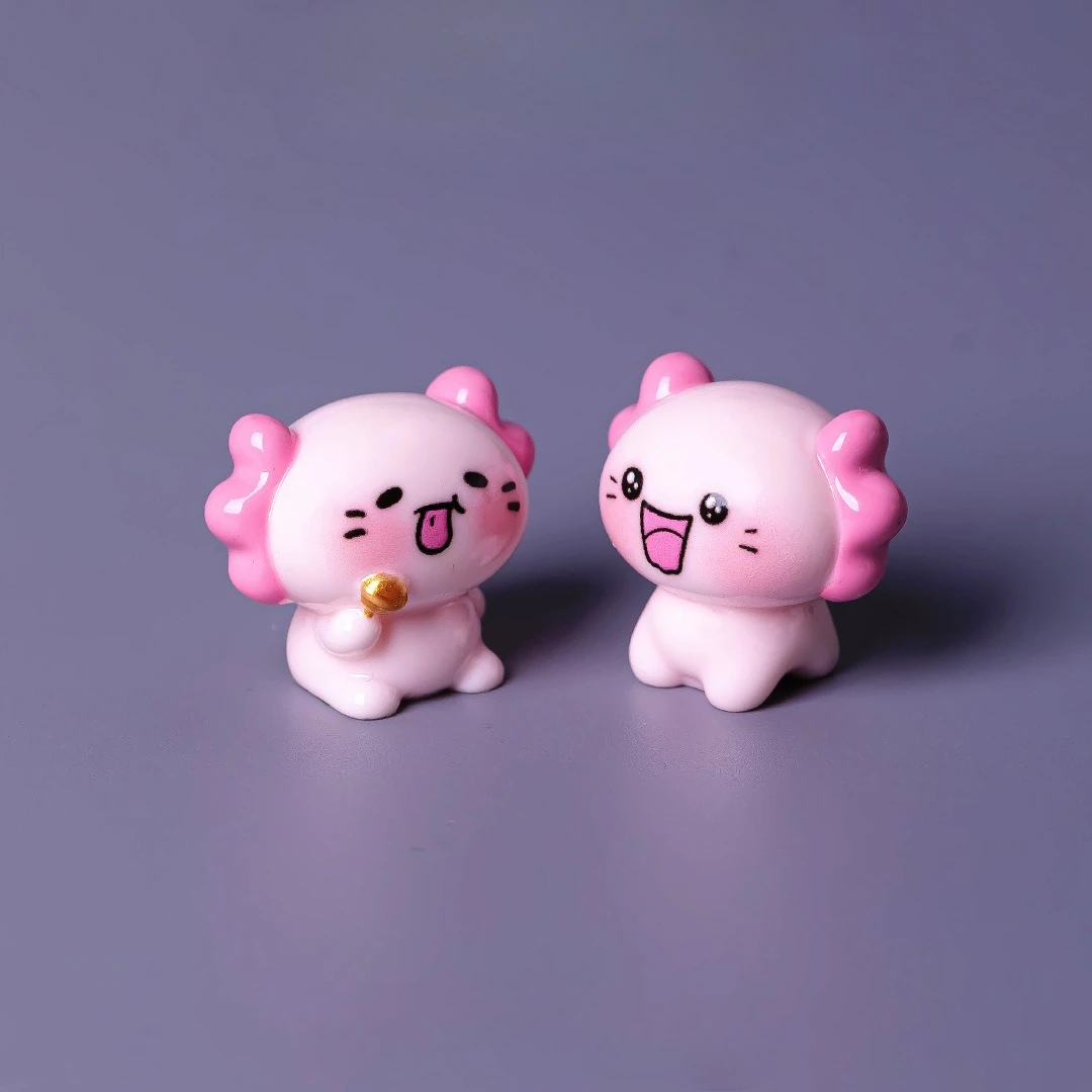 30pcs Mini Resin Pink Axolotl Miniature Cartoon Axolotl Ambystoma Tiny Animal Figures Ornament for DIY Fairy Garden Decoration 4