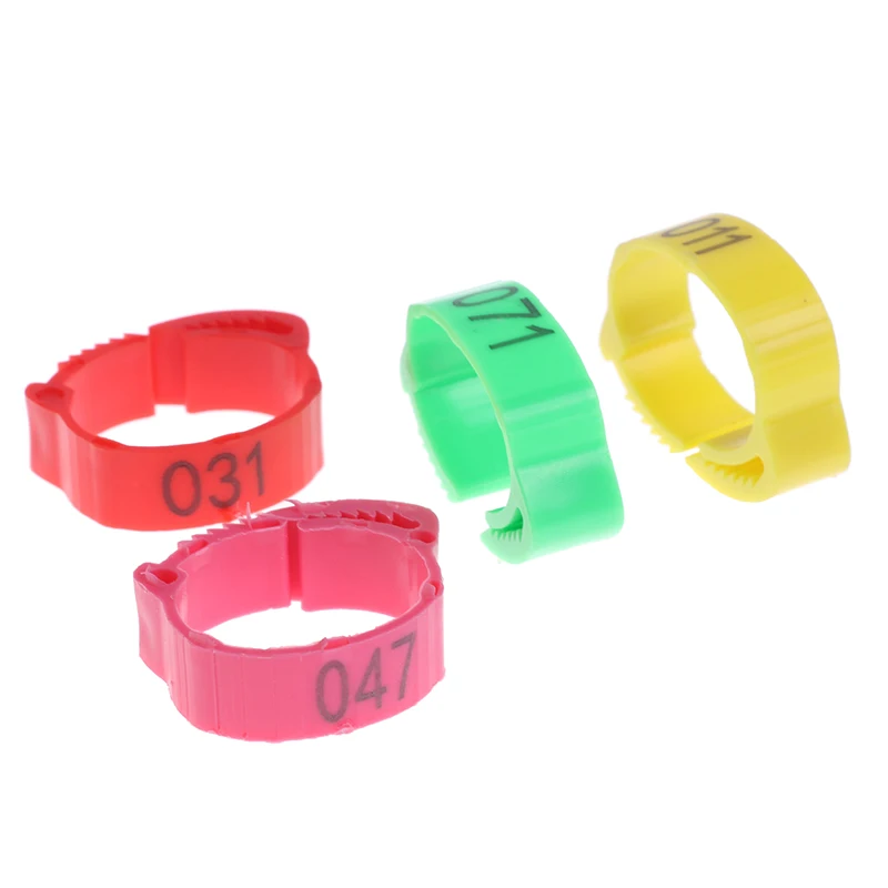 100Pcs Adjustable Chicken Foot Rings Poultry Leg Digital Label Buckle Plastic Ring for Chick Duck Goose Hens Farm Equipment