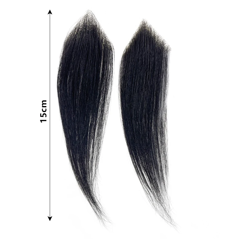 Human Hair Bangs Real Human Hair Forehead Patch Hairpiece Sideburns Toupee Men's Hairline Sideburn Patch