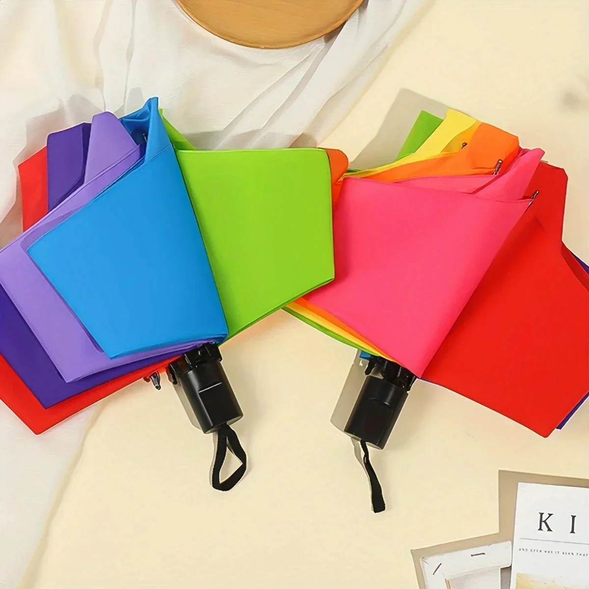 PONGEE Folding Umbrella Triple Fold