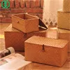 WHISM-Wicker Woven Storage Basket with Lid, Rattan Sundries Storage Box, Handmade Sorting Boxes, Seagrass Jewelry Organizer 2