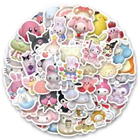 100PCS Cartoon Cute Sanrio Hello Kitty Sticker Kuromi DIY Phone Fridge Laptop Sticker Decoration Classic Toys Gift 2