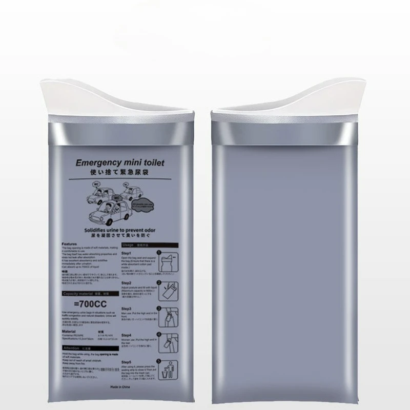 야외 응급 소변 주머니 700ml 일회용 여행용 이동식 화장실 휴대용 소변기 여성 남성 구토 주머니