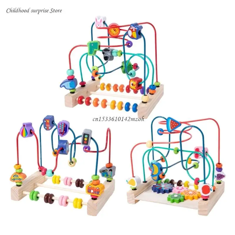 

Bead Maze Toy Roller Coasters Abacus Puzzle for Toddler 1-5 Years Old Kids Dropship