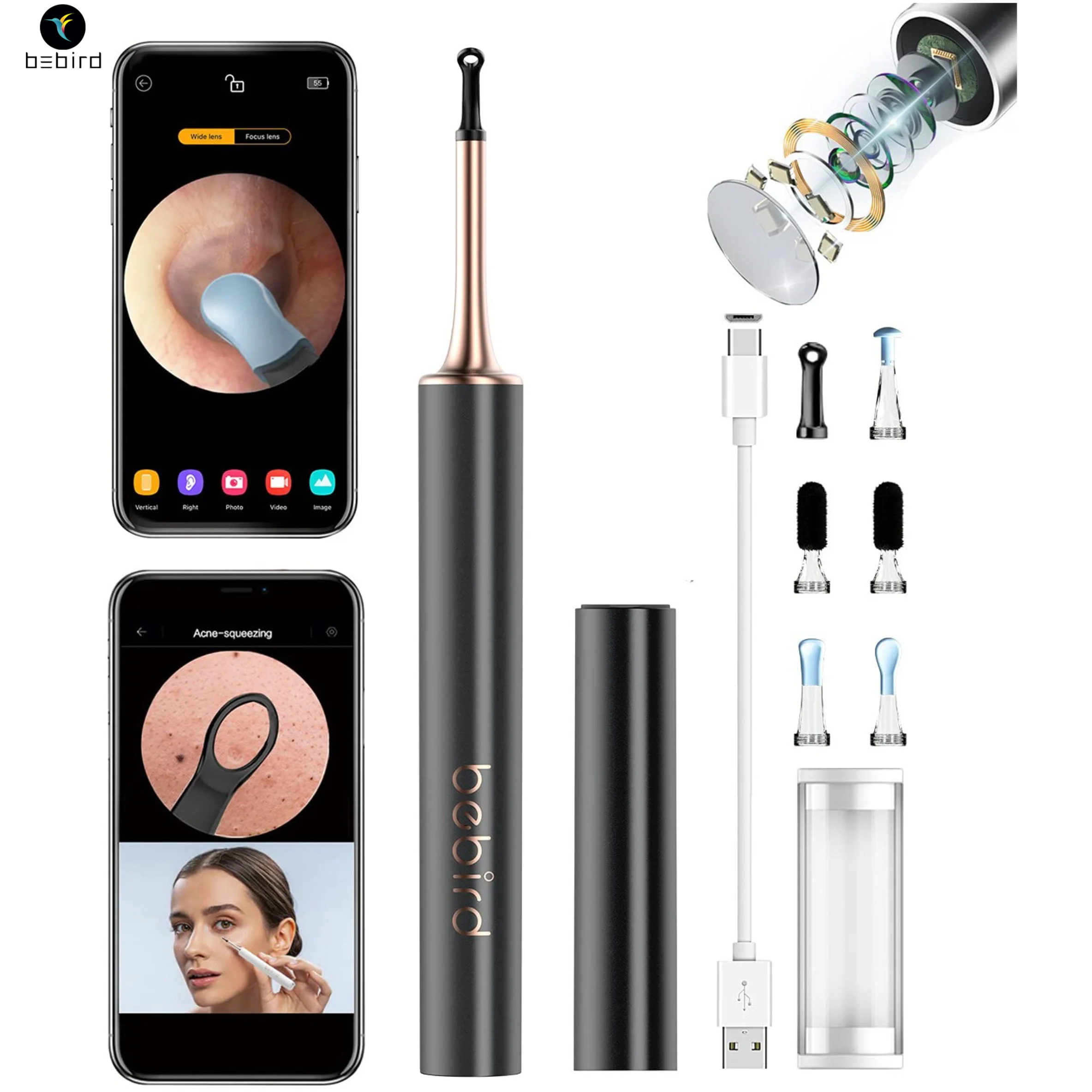 Bebird T15 Smart Visual Earwax Acne 2 in 1 Removal Tool With HD1080P