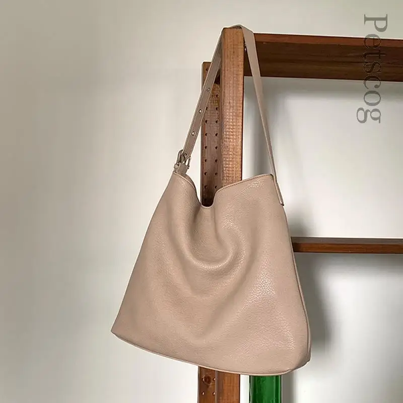 

Сумка на плечо из искусственной кожи для женщин, винтажная вместительная однотонная Сумочка с застежкой, Модный повседневный тоут, дорожный клатч