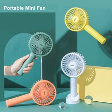 

Mini Handheld Fan Portable Usb Rechargeable Battery Cooling Desktop with Base Mobile phone bracket 3 Modes for Travel Outdoor
