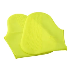 Waterproof Recyclable Silicone Shoe and Boot Cover with Non - Slip Textured Sole - L (Yellow)