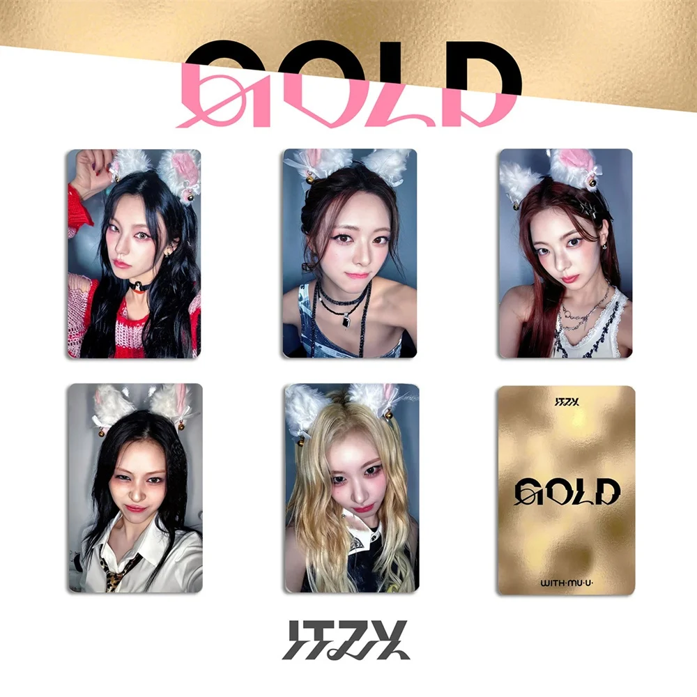 KPOP ITZY New Album GOLD Photocard Double Sides Printing