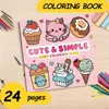 Cute & Simple Easy Coloring Book For Adults And Teens Birthday Party Relieve Stress Kill Time diy Graffiti Painting Drawing 1
