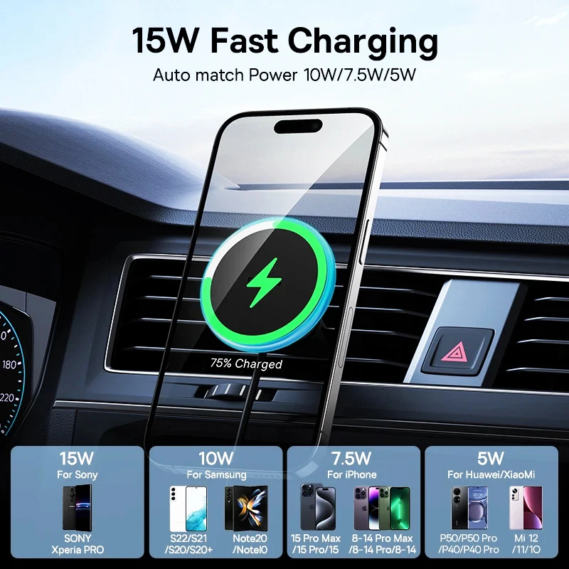 Renault KOLEOS 2017 2018 2019 ׳ƽ ޴ ġ, 15W   ޴ ĵ, MagSafe ޴  Ŀ ̽