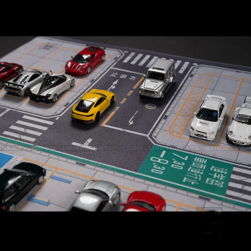 1/64 New York Police Station Bureau Diorama Parking Lot Table Pad Car Model Scene 2