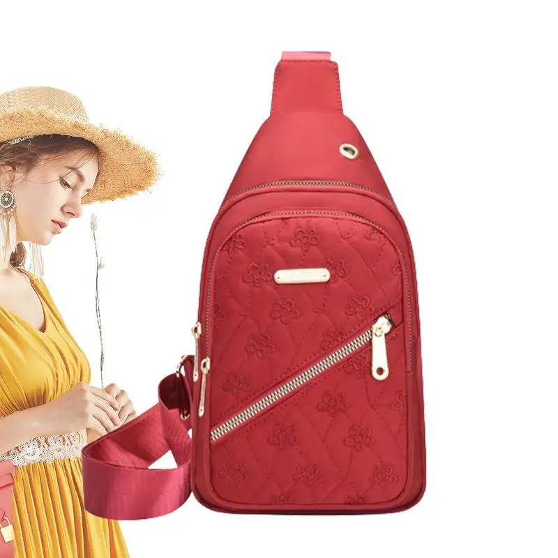 

Women's Crossbody Backpack Sports Sling Backpack Chest Bag Waterproof Cross Body Bags Oxford Cloth Sling Bag With Earphone Hole