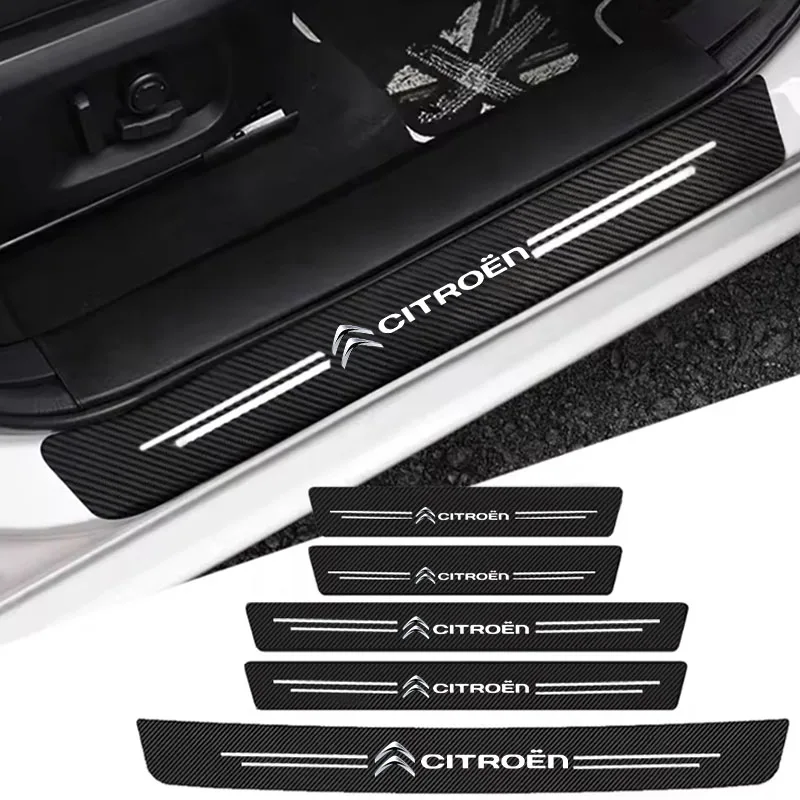 Carbon Fiber Car Sill Protector Strip - Stylish Automotive Threshold Sticker