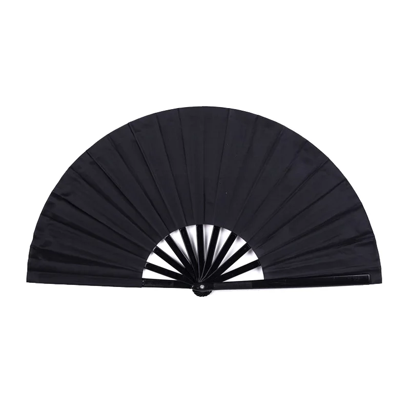 Kung Fu Fan Black Red Chinese Kung Fu Fan Plastic Arts Performance Elegant Hand Folding Stage Fan Props Summer Fans DIY Painting