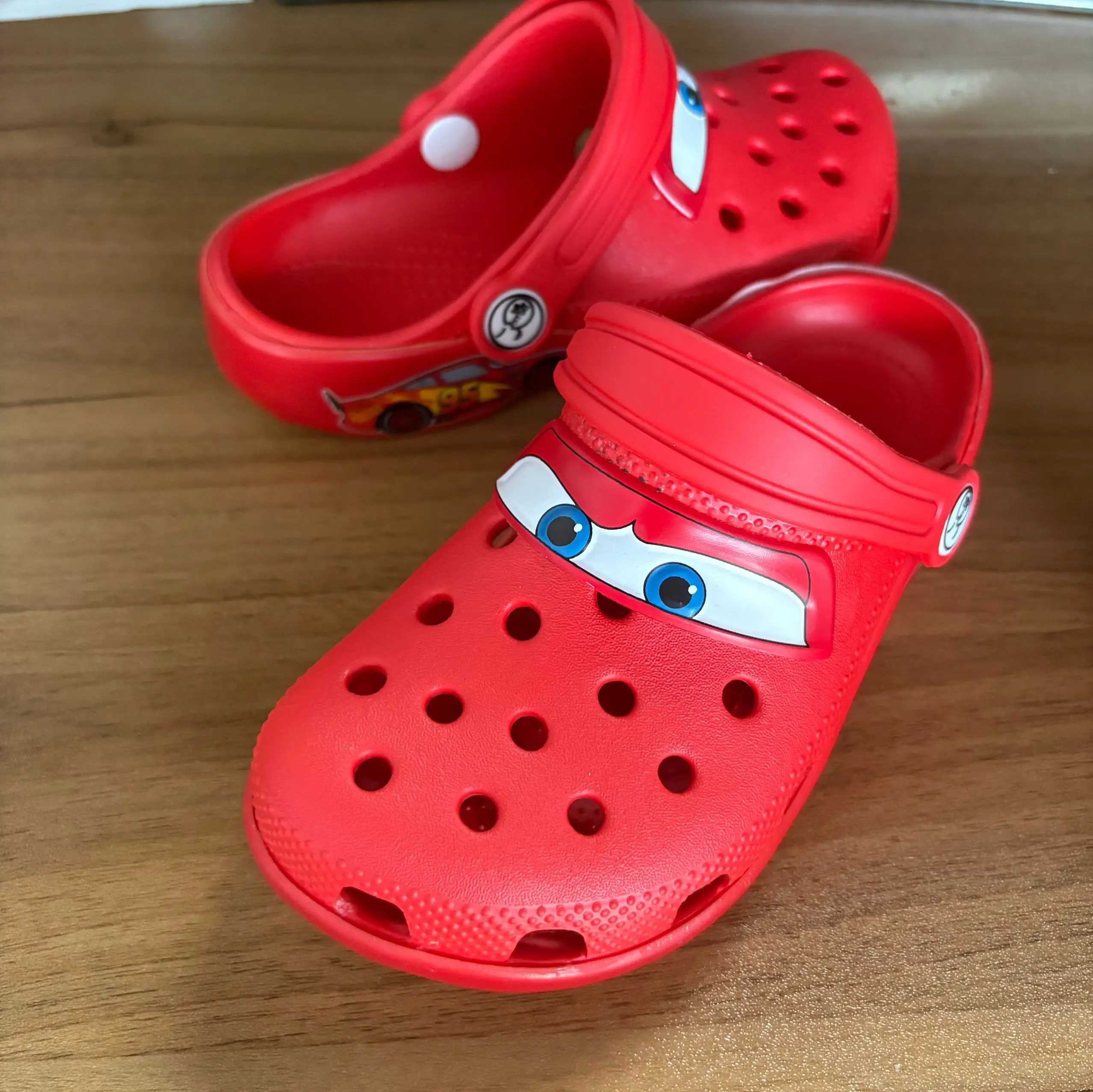 Croc-Style Slide Sandals Lightning McQueen Red Non-Slip Breathable