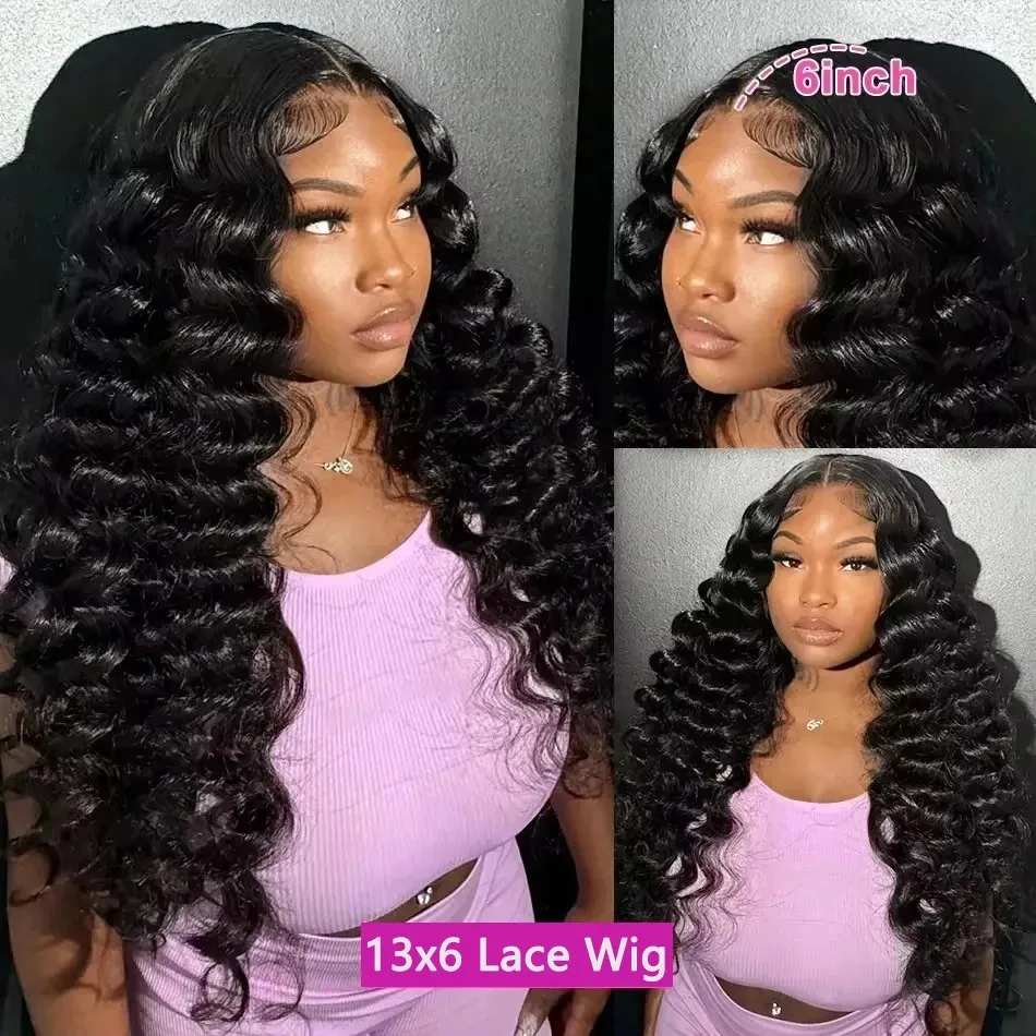 220 Density Loose Deep Wave 13x6 Lace Front Human Hair Wigs Brazilian 30 40 Inches Curly Water Wave HD 13x4 Lace Frontal Wig S9b1c3eef4b0a453ba84e1b2f2b78a032o