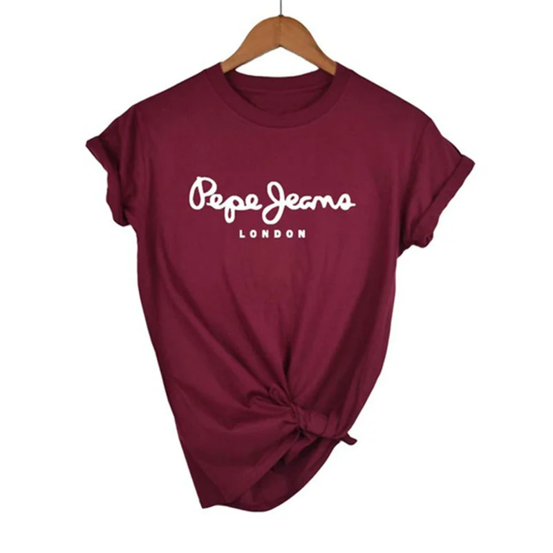 Newest Pepe-Jeans-London Logo T-Shirt Summer Women's Short Sleeve Popular Tees Shirt Tops Unisex mens graphic tees