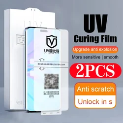 2-Piece Soft Full-Cover Screen Protector with UV Light Curing Film for UV light curing film (Honor 70)