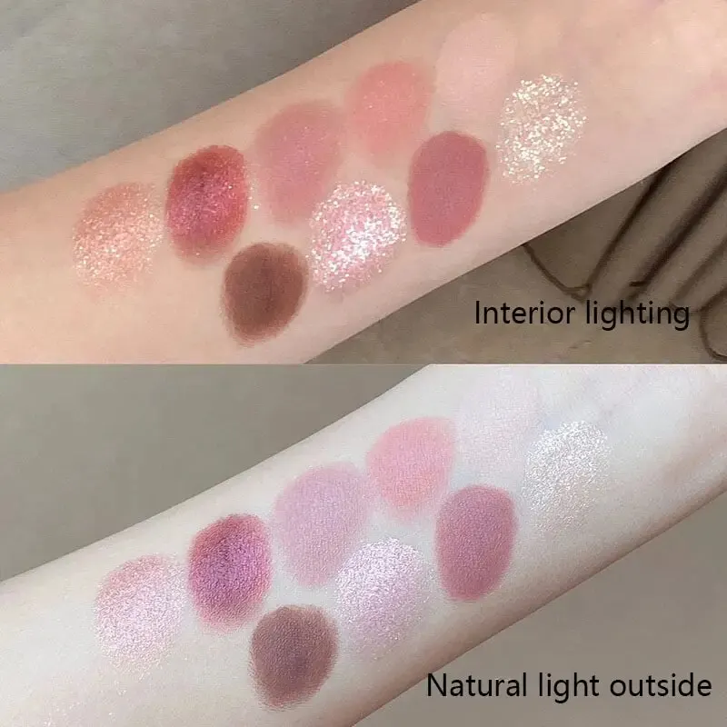 Transparent Nine-color Eyeshadow Palette Rosy Nine Palace Glitter Eye Makeup eye shadow eye shadow plate