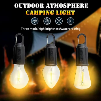USB Camping Light 3 Lighting mode Rechargeable Lantern Waterproof High Bright Tent Light with Hook Outdoor Night Emergency Light 1