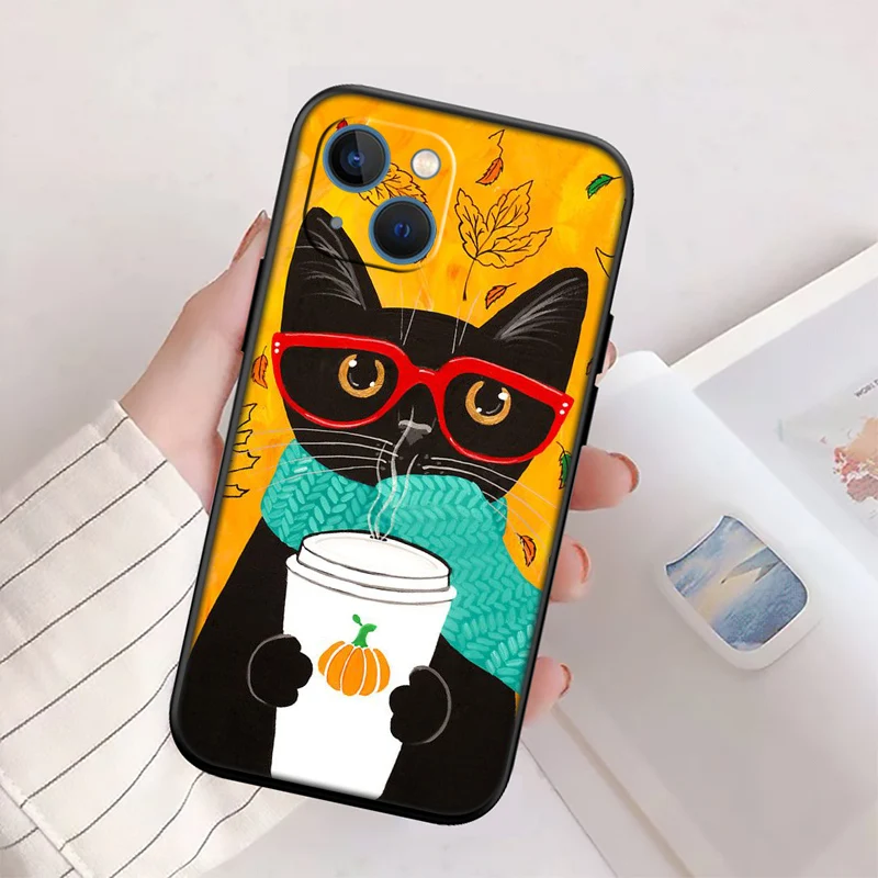 Adorable Cat Cartoon Phone Case - Whimsical Feline Design Protector