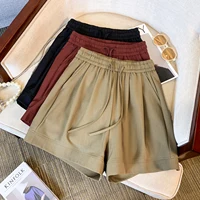 Plus Size Shorts For Women Summer 2025 New Arrival High Elastic Waist Loose Shorts Women Casual Drawstring Women's Short Pants - Image 4