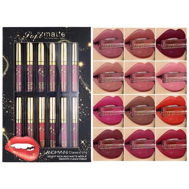 6 Colors/Lot Matte Liquid Lipstick 12ML Waterproof Long-Last Metal Make Up Lip  Gloss Nude Glitter Lipgloss Beauty Red Lip Tint - AliExpress