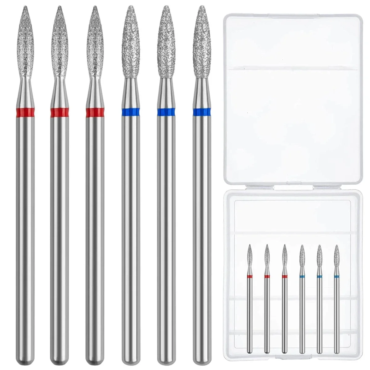 Electric Nail File Nail Dill Bits 6pcs/SETDiamond Milling Cutter for Manicure 3/32" Burr Cuticle Remover Tool