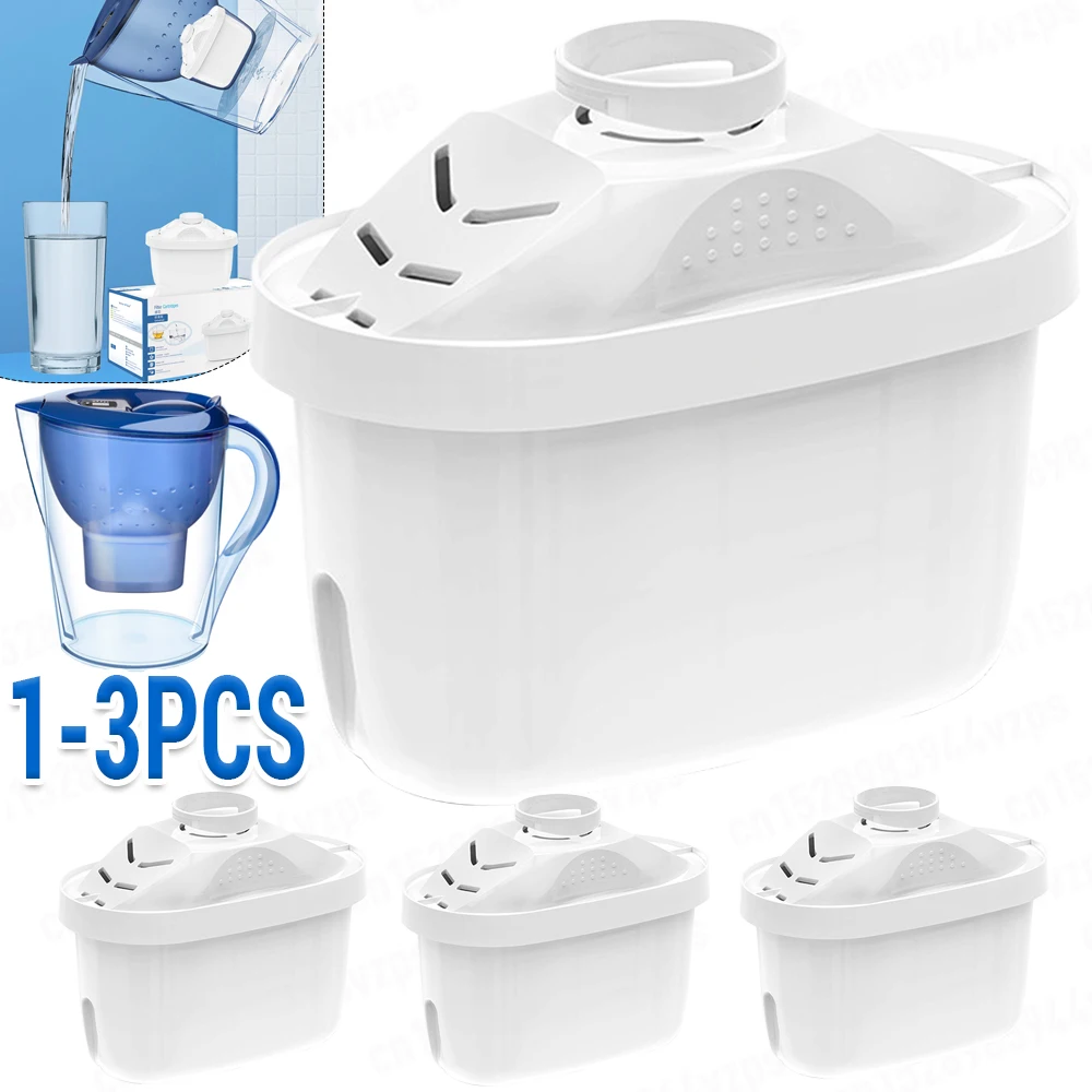 1-3Pcs Drinking Water Filter Home Water Purifier Filter Reducing Limescale Chlorine Activated Carbon Jug Cartridges Taps