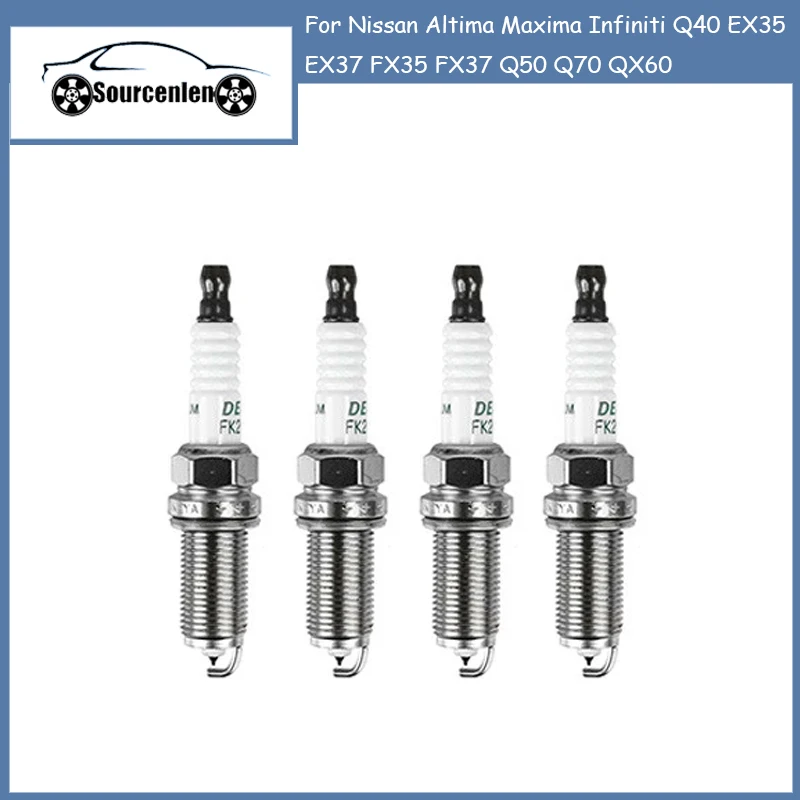 

4Pcs 22401-EW61C Spark Plug Dual Iridium Fit for Nissan Altima Maxima Infiniti Q40 EX35 EX37 FX35 FX37 Q50 Q70 QX60 FXE22HR11