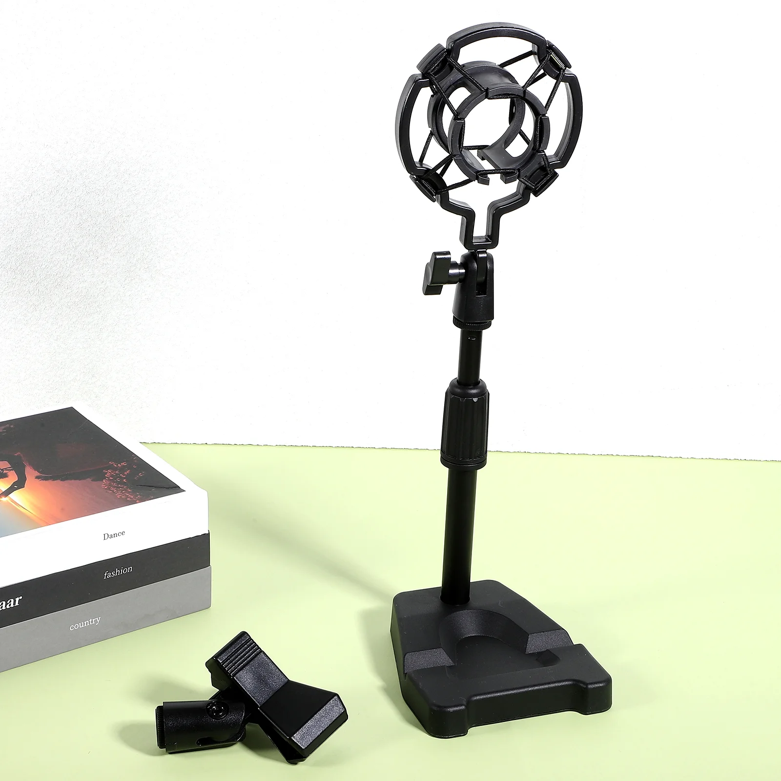 Microphone Stand Retractable Desktop Disc Live Anchor Mic Clip microphone stand