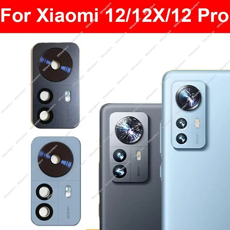 

Стеклянная крышка для объектива задней камеры Xiaomi 12 12X 12 Pro, основная задняя камера, стеклянная рамка для объектива, держатель с/без запасных частей для вспышки