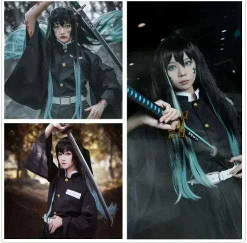 Aime Tokitou Muichirou Costume Cosplay démon tueur Cosplay Kisatsutai uniforme perruque Costume di Halloween - immagine 2