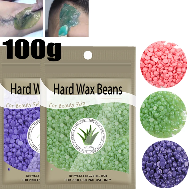 

100g Wax Beans Hair Removal Face Legs Women Men Body Bikini Hair Hard Bean No Strip Depilatory Hot Film Hard Wax Pellet Waxing