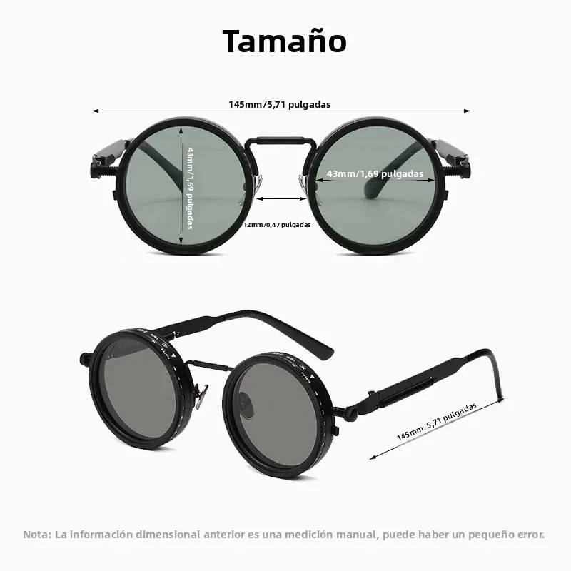 Gafas De Sol Redondas Hombre Gafas De Sol Ajustables 1-9 Niveles - Lentes Polarizados Con Filtro ND, Protección UV, Para Conducir Y Pescar Lentes Redondeados Aluminio Magnesio