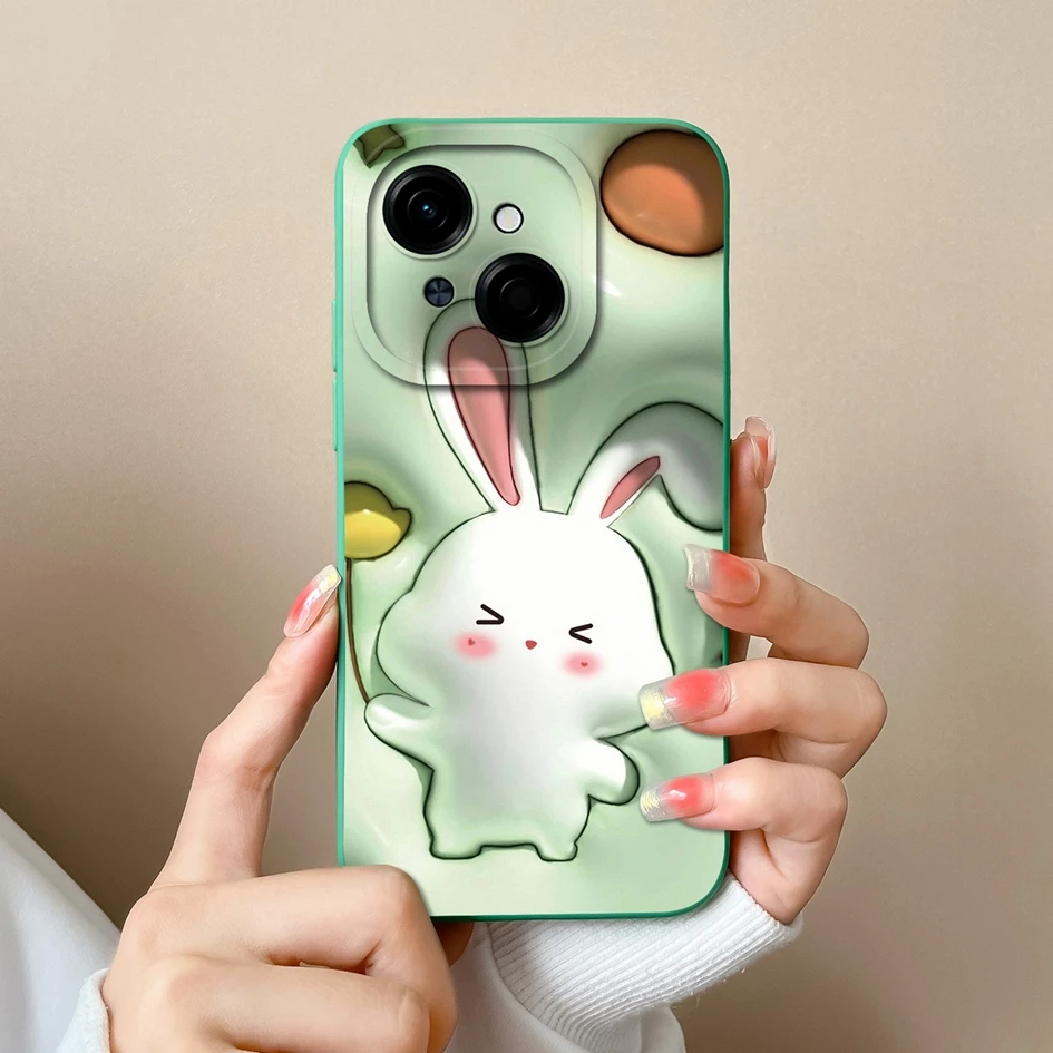 Colorful Pattern Liquid Silicone Case with Lens Protection
