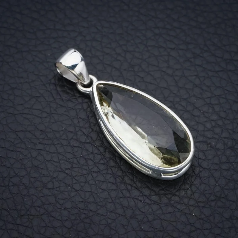 

StarGems Green Amethyst Handmade 925 Sterling Silver Pendant 1.5" F4010